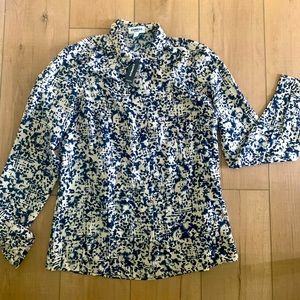 Cream and blue blouse